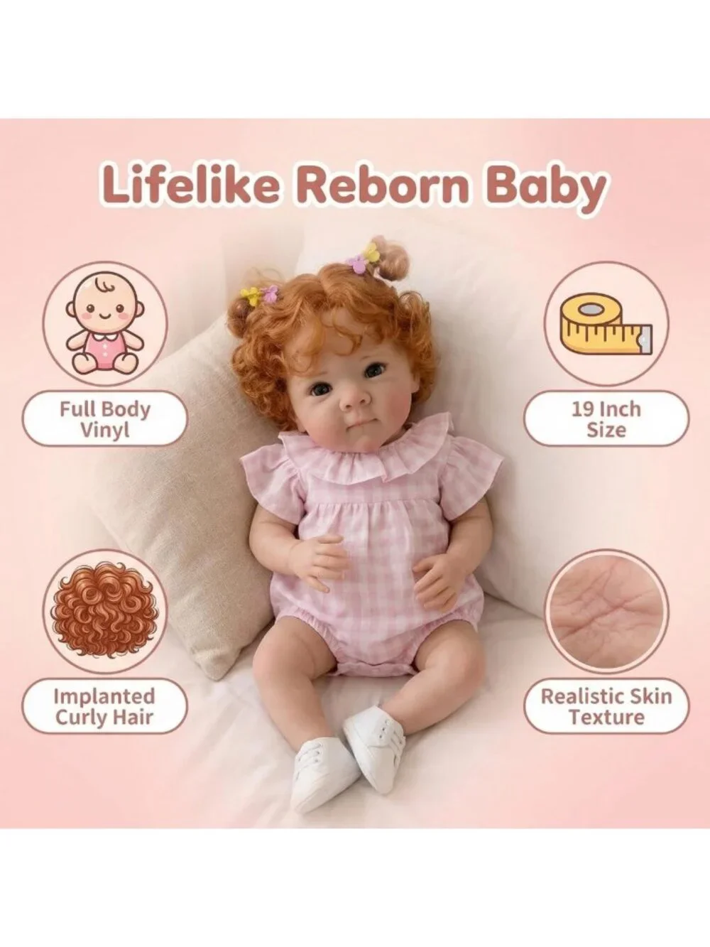 Lifelike 18-Inch Full Body Reborn Baby Doll - Realistic Silicone Toy Gift for